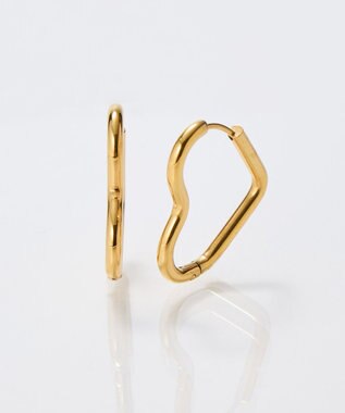 Phoebe 【金属アレルギー対応】グロウハートフープワンタッチピアス　ゴールド/ステンレス ゴールド