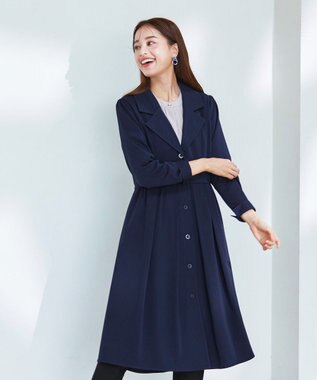 Tiaclasse 【洗える】フレアトレンチコート ネイビー