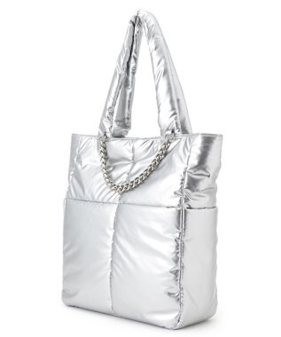 23区 パデッド チェーン トートバッグ シルバー系