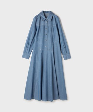 GRACE CONTINENTAL シャツフレアワンピース ブルー