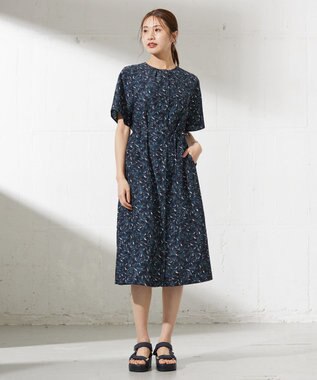 J.PRESS LADIES 【洗える】ボタニカルプリント ワンピース ネイビー系5