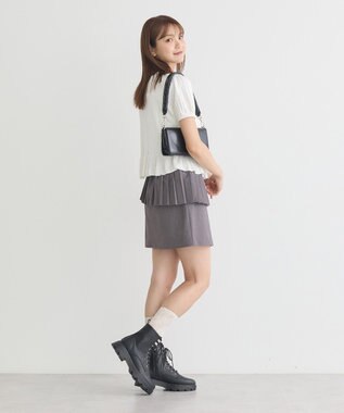 earth music&ecology ナローリボンペプラムニットカーディガン Ivory