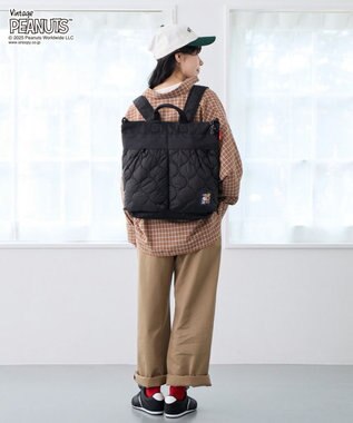 ROOTOTE 8457【スヌーピー】IP.セオルー.パフ.ピーナッツ-0R 01：ブラック