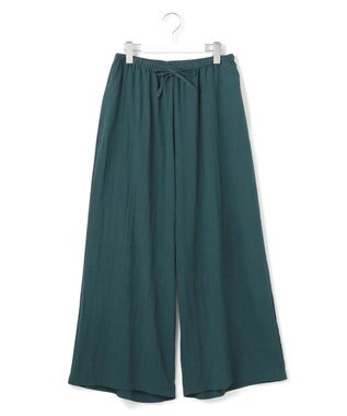 J.PRESS YORK STREET 【WOMEN】ワッシャーリラックス ワイドパンツ ダークグリーン系