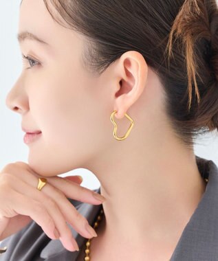 Phoebe 【金属アレルギー対応】グロウハートフープワンタッチピアス　ゴールド/ステンレス ゴールド