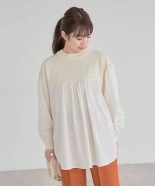 Green Parks ミニケーブルドッキングニットチュニック Ecru