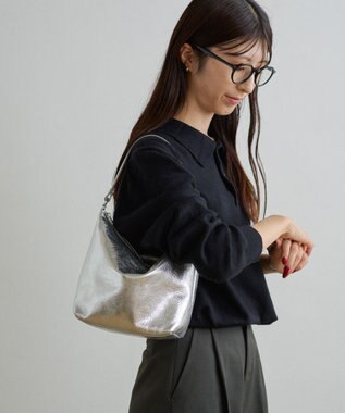 russet ソフトレザーシンプルショルダーバッグ【silver】(CE-1462) Silver