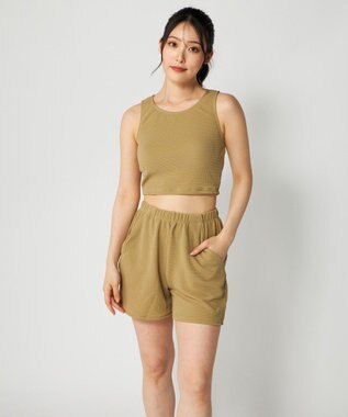 OP／FILA 【Ocean Pacific】ドロストTシャツ付き４点セット水着 カーキ