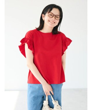 CRAFT STANDARD BOUTIQUE 袖ギャザーフレアプルオーバー Red