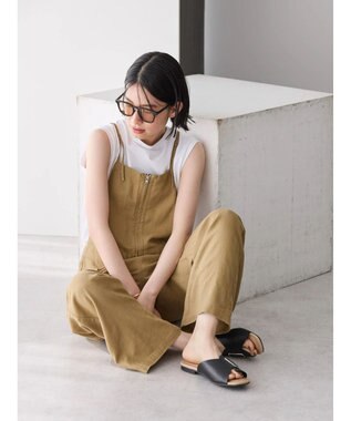 AMERICAN HOLIC リネンブレンドサロペットパンツ Camel