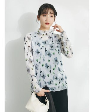 CRAFT STANDARD BOUTIQUE プリント柄スタンドネックプルオーバー Off White