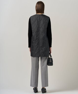 ICB 【洗える・リバーシブル着用可】T/Wツイルキルト リバーシブル パディング ジレ ライトグレー系