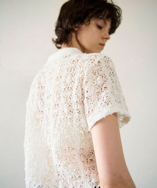 GRACE CONTINENTAL レースカットスキッパートップ ホワイト