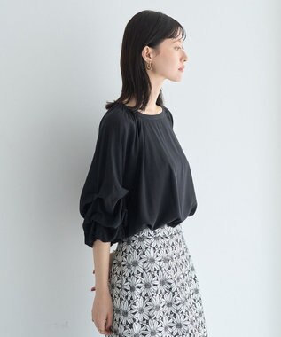 YECCA VECCA ホイップスリーブブラウス Black