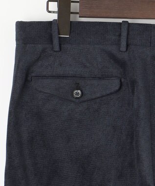 JOSEPH ABBOUD 【軽量】ブロックベロア ストレッチ パンツ ネイビー系