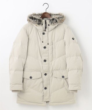 JOSEPH ABBOUD MOUNTAIN  【サスティナブル/ECO撥水/ECOファー/9ポケット/男女兼用】Pe/Nyピーチ ダウンコート アイボリー系