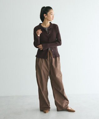 CRAFT STANDARD BOUTIQUE 襟付きニットコンパクトカーディガン Bordeaux