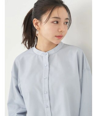 earth music&ecology チュールレイヤードシャツ Sax