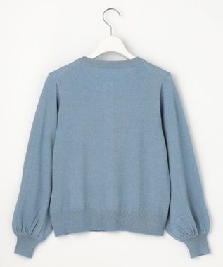 Feroux 【洗える】ラメニットカーディガン ブルー系
