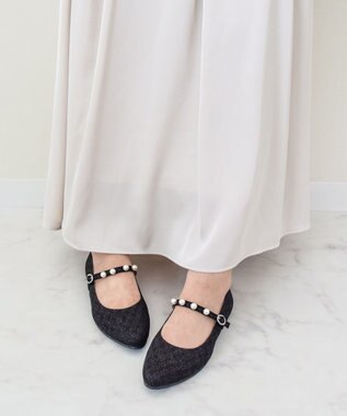 Bridget Birkin 【Bridget Birkin】パールストラップメリージェーンパンプス ブラック