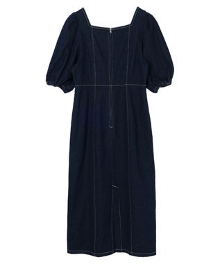 earth music&ecology スクエアネックデニムワンピース Dark Indigo