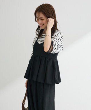 Green Parks ＳＥＴ２点キャミビスチェ＋ワイドパンツ Black