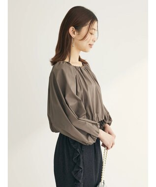 Green Parks ■ＥＳＣＡＲ　ギャザーショートプルオーバー Gray Beige