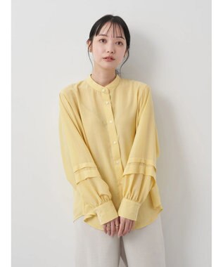 earth music&ecology ボリュームタック袖ブラウス Yellow
