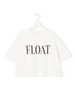 23区 【SLOW/一部店舗限定】ヴィンテージライクジャージー クロップド ロゴ Tシャツ オフホワイト×ブラック