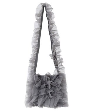 Green Parks ・ＱＵＯＮ　チュールフリルミニショルダー Gray