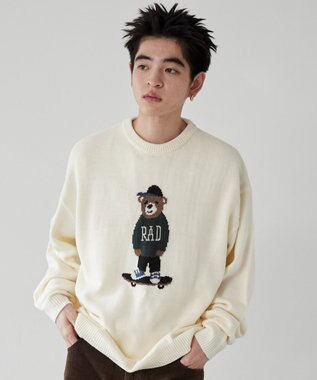  アニマルジャガードニットプルオーバー