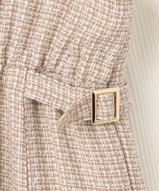 ANY SIS 【洗える】ツイード調ワンピース  セット ベージュ系