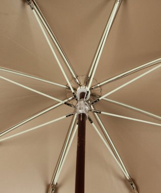 MOONBAT POLO RALPH LAUREN 晴雨兼用日傘 長傘 ストライプフリル／遮光 遮熱 UV ベージュ