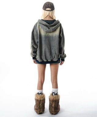 WEGO 【ユニセックス着用ITEM】フードデニムブルゾン デニム淡加工色