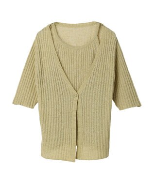 Green Parks テープヤーンドッキングニットプルオーバー Light Green