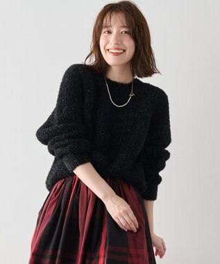 ANY カーリーファンシーニット ブラック