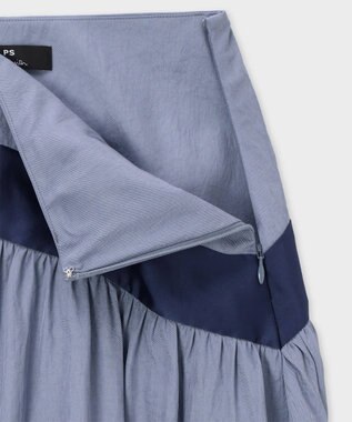 Paul Smith ウィメンズ アセテート ギャザースカート グレイッシュブルー
