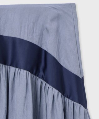 Paul Smith ウィメンズ アセテート ギャザースカート グレイッシュブルー