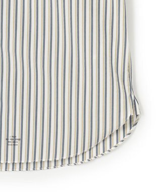 J.PRESS MEN 【クールマックス】サッカーマルチストライプ バンドカラーシャツ ブルー系1