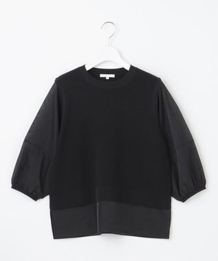 自由区 ハイツイストコットンアセテートプルオーバー ニット ブラック
