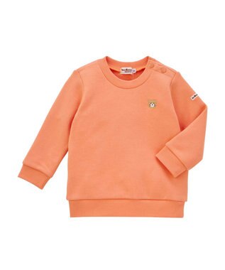 MIKI HOUSE HOT BISCUITS 【70-120cm】【Everyday Series】ワンポイント くすみカラー裏毛パイルトレーナー オレンジ
