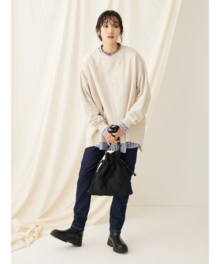 CRAFT STANDARD BOUTIQUE プリント裏毛チュニック Light Beige