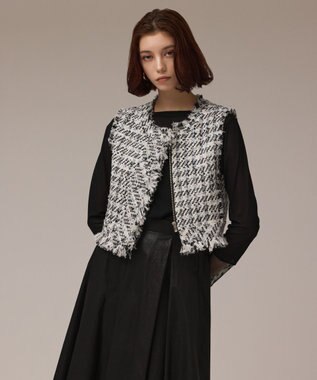 GRACE CONTINENTAL コンパクトツイードベスト キナリ