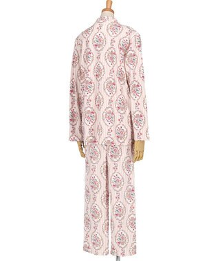 WACOAL ワコール_リラックス＆スリープ パジャマ 長袖 長ズボン 綿100％(本体) スムース素材 上下セット 前開き ミントン NDW417 /ワコール アイボリー