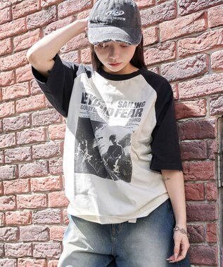 WEGO 【ユニセックス着用ITEM/MLサイズ展開】ヴィンテージライクラグラングラフィックT（SS） ブラックその他