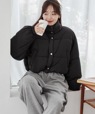 WEGO パディングショートブルゾン ブラック