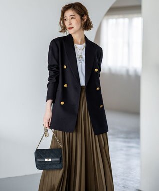 23区 スエード キルティング ショルダーバッグ ダルブルー系