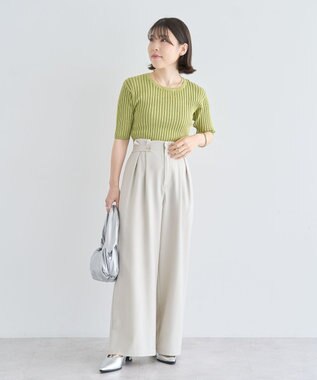 Green Parks ・ＥＬＥＮＣＡＲＥ　ＤＵＥ　サイドベルトタックパンツ Light Beige