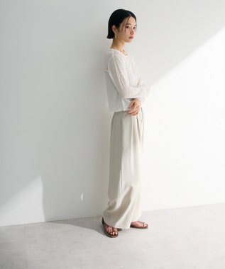 Green Parks ・ＥＬＥＮＣＡＲＥ　ＤＵＥ　サイドベルトタックパンツ Light Beige