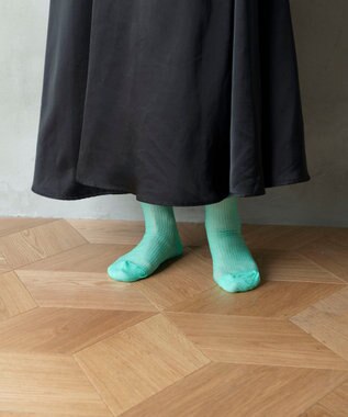 TRICOTE COLOUR SHEER RIB SOCKS／カラーシアーリブソックス 41LIME